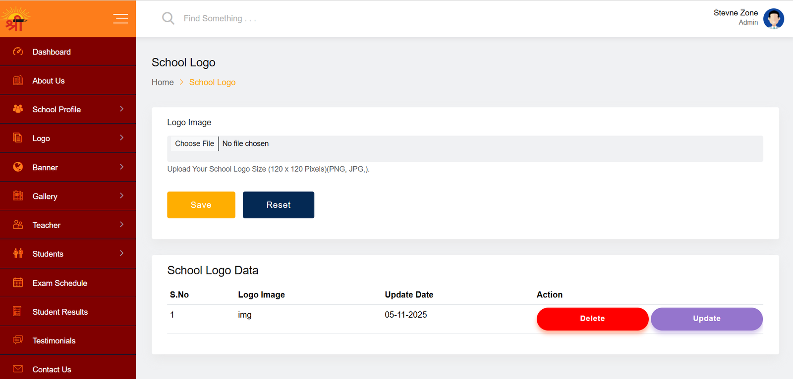 School Management Website