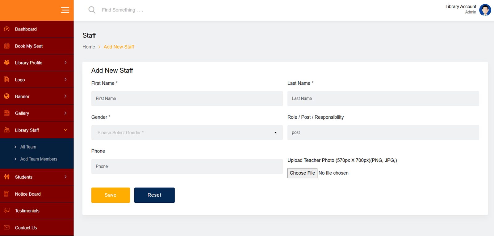 Library Management Website